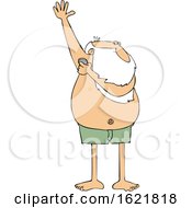 Poster, Art Print Of Cartoon Santa Claus Applying Deodorant