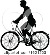 A Bicycle Riding Bike Cyclist In Silhouette by AtStockIllustration