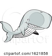 Cartoon Happy Swimming Whale by Johnny Sajem