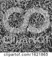 Poster, Art Print Of Grayscale Background Of Odd Doodles