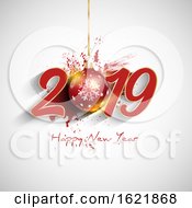 Poster, Art Print Of Grunge Happy New Year Bauble Background