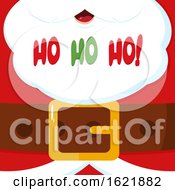 Poster, Art Print Of Closeup Of Santas Christmas Suit And Beard With Ho Ho Ho Text