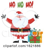 Poster, Art Print Of Closeup Of Santa Claus Welcoming With Open Arms Saying Ho Ho Ho