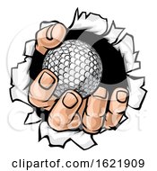 Golf Ball Hand Tearing Background
