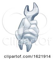 Hand Holding Spanner Icon Concept