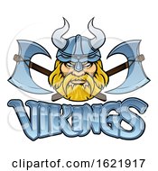 Viking Warrior Mascot Crossed Axes Sign Graphic