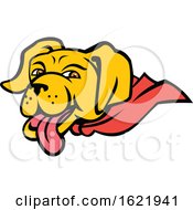 Super Yellow Labrador Retriever Wearing Cape Mascot