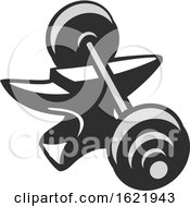 Poster, Art Print Of Grayscale Barbell Resting On An Anvil