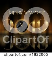 Poster, Art Print Of Happy New Year Background With Clock Face
