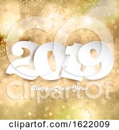 Poster, Art Print Of Happy New Year Background With Numbers On Gold Design