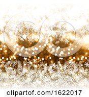 Gold Glitter Christmas Background With Snowflakes