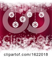 Poster, Art Print Of Christmas Background With Baubles With Snowflake Design