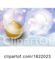 Poster, Art Print Of Christmas Bauble On Defocussed Snowy Landscape Background