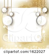 Poster, Art Print Of Christmas Menu Or Border Design With Hanging Baubles