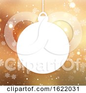 Golden Christmas Background With Christmas Bauble