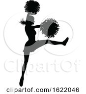 Poster, Art Print Of Cheerleader With Pom Poms Silhouette