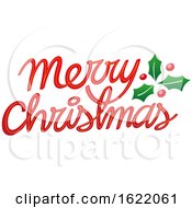 Poster, Art Print Of Merry Christmas Greeting With Holly