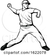 Black And White Baseball Player by Vector Tradition SM