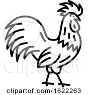 Poster, Art Print Of Black And White Rooster Poultry Icon
