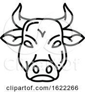 Poster, Art Print Of Black And White Bull Beef Icon