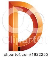 Poster, Art Print Of Glossy 3d Orange Letter D
