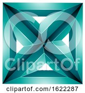 Poster, Art Print Of 3d Persian Green Square With Triangles