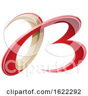Poster, Art Print Of Red And Beige 3d Curly Letters A And B