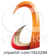 Poster, Art Print Of Red And Orange 3d Horn Like Letter A