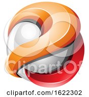 Poster, Art Print Of Red And Orange 3d Glossy Sphere