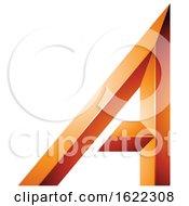 Poster, Art Print Of Orange Geometric Letter A