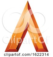 Poster, Art Print Of Orange Geometric Letter A