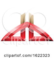 Poster, Art Print Of Red And Beige Bridged Letters D And B
