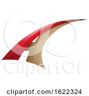 Red And Beige Flying Letter A