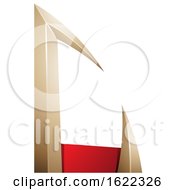 Poster, Art Print Of Red And Beige Arrow Shaped Letter C