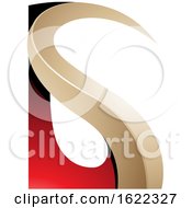 Poster, Art Print Of Red And Beige Curvy Embossed Letter G