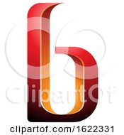 Poster, Art Print Of Red And Orange Letter B With Shading