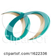 Poster, Art Print Of Persian Green Curvy Letters A And D