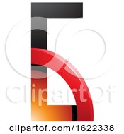 Poster, Art Print Of Red And Orange Letter G With A Glossy Quarter Circle