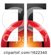 Poster, Art Print Of Red And Orange Letters A And G With Glossy Half Circle