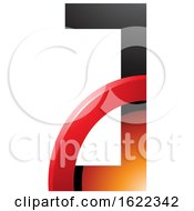 Poster, Art Print Of Red And Orange Letter A With A Glossy Quarter Circle