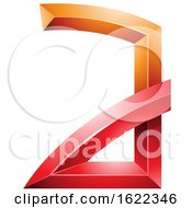 Red And Orange Embossed Letter A With Bended Joints