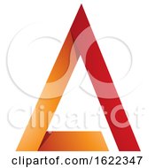 Poster, Art Print Of Red And Orange Folded Triangular Letter A
