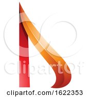 Poster, Art Print Of Red And Orange Embossed Arrow Like Letter D