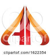 Poster, Art Print Of Red And Orange Embossed Arrow Like Letters A And D
