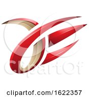 Poster, Art Print Of Red And Beige 3d Claw Like Letters A And E
