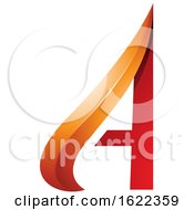 Red And Orange Embossed Arrow Like Letter A