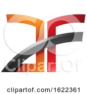Poster, Art Print Of Red And Orange Dual Letters A And F