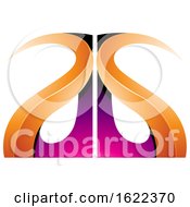Poster, Art Print Of Orange And Magenta Glossy Curvy Embossed Letters A And G