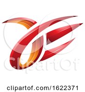 Poster, Art Print Of Orange And Red 3d Claw Shaped Letters A And E