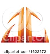 Poster, Art Print Of Red And Orange Arrow Shaped Letters A And C